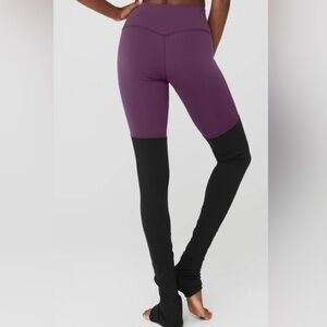 ALO Yoga Deep Purple Black Leggings